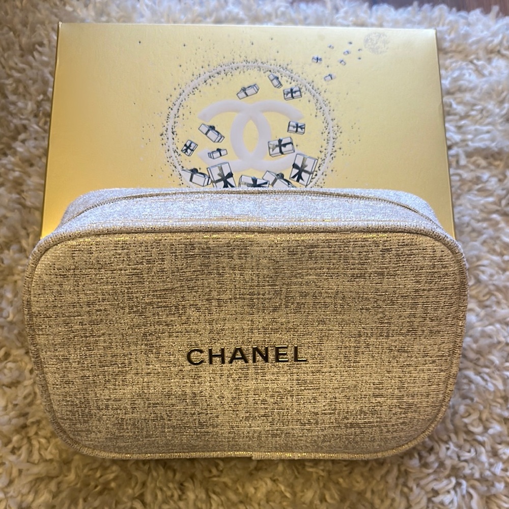 Chanel Silver Cosmetic Bag